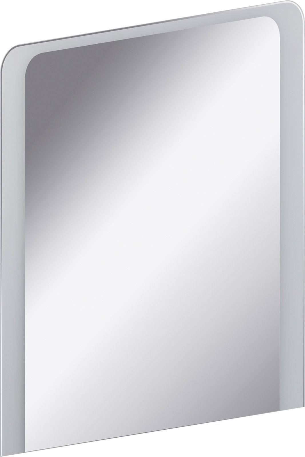 Voleo Spiegelelement LARA Rechteckiger Spiegel mit abgerundeten Ecken, seitliche Perspektive