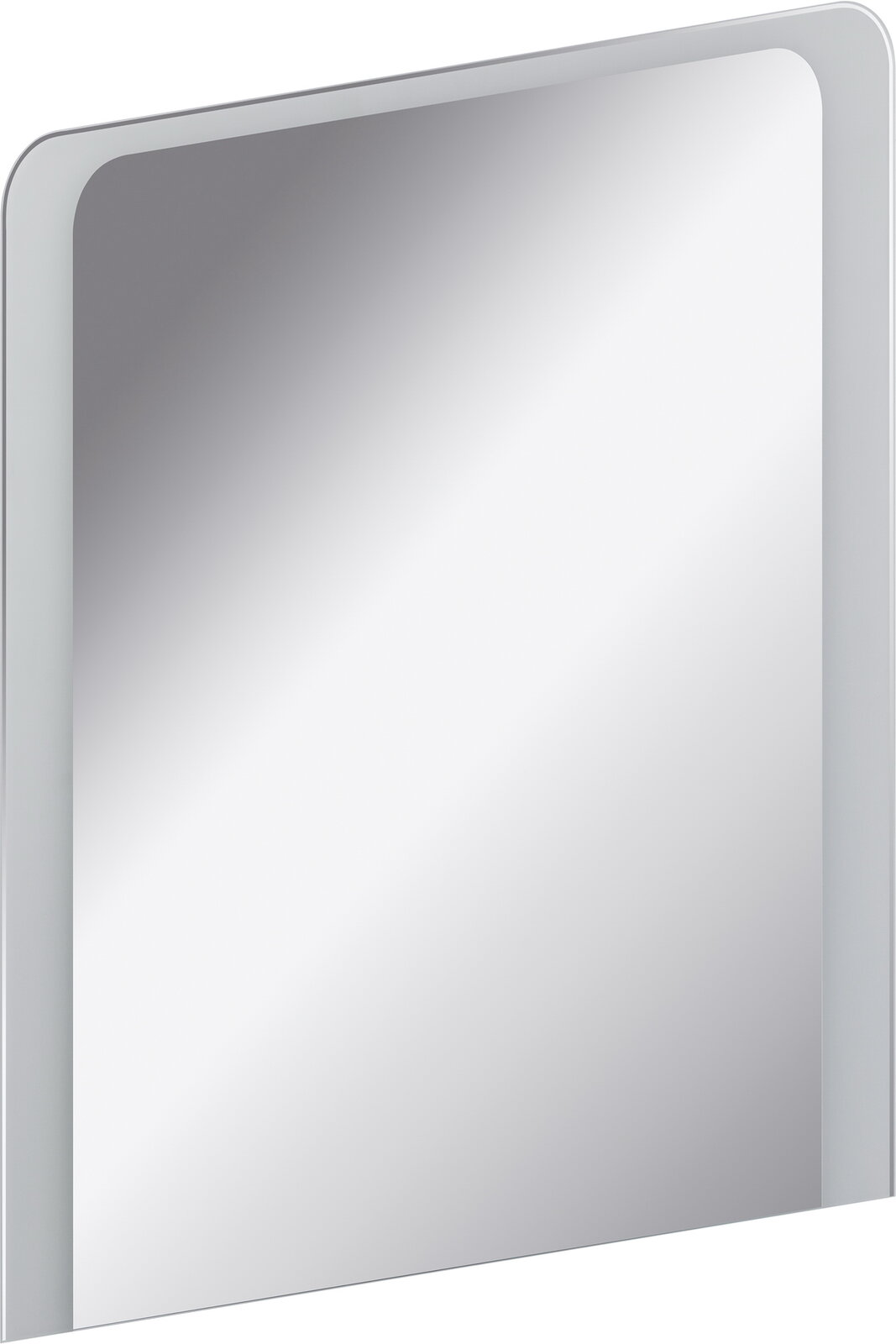 Voleo Spiegelelement LARA Rechteckiger Spiegel mit abgerundeten Ecken, seitliche Perspektive