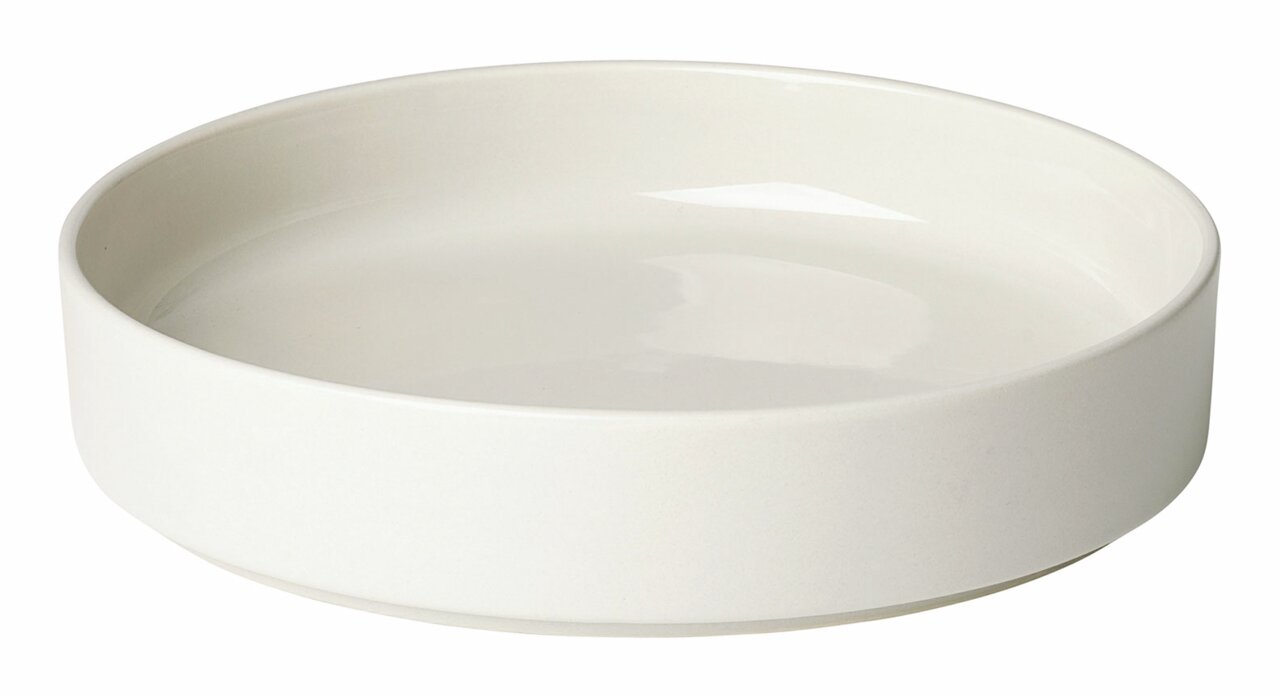 blomus Tiefer Teller 680ml PILAR Tiefer Teller PILAR Moonbeam aus seitlicher Perspektive