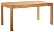 Holzesstisch in rechteckiger Form, aus hellem Holz, seitliche Perspektive