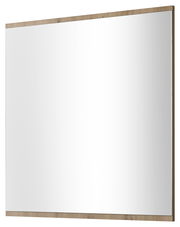 Rechteckiger Spiegel mit Holzrahmen, seitliche Perspektive