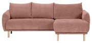 Rosa Ecksofa mit Ottomane rechts, Vorderansicht
