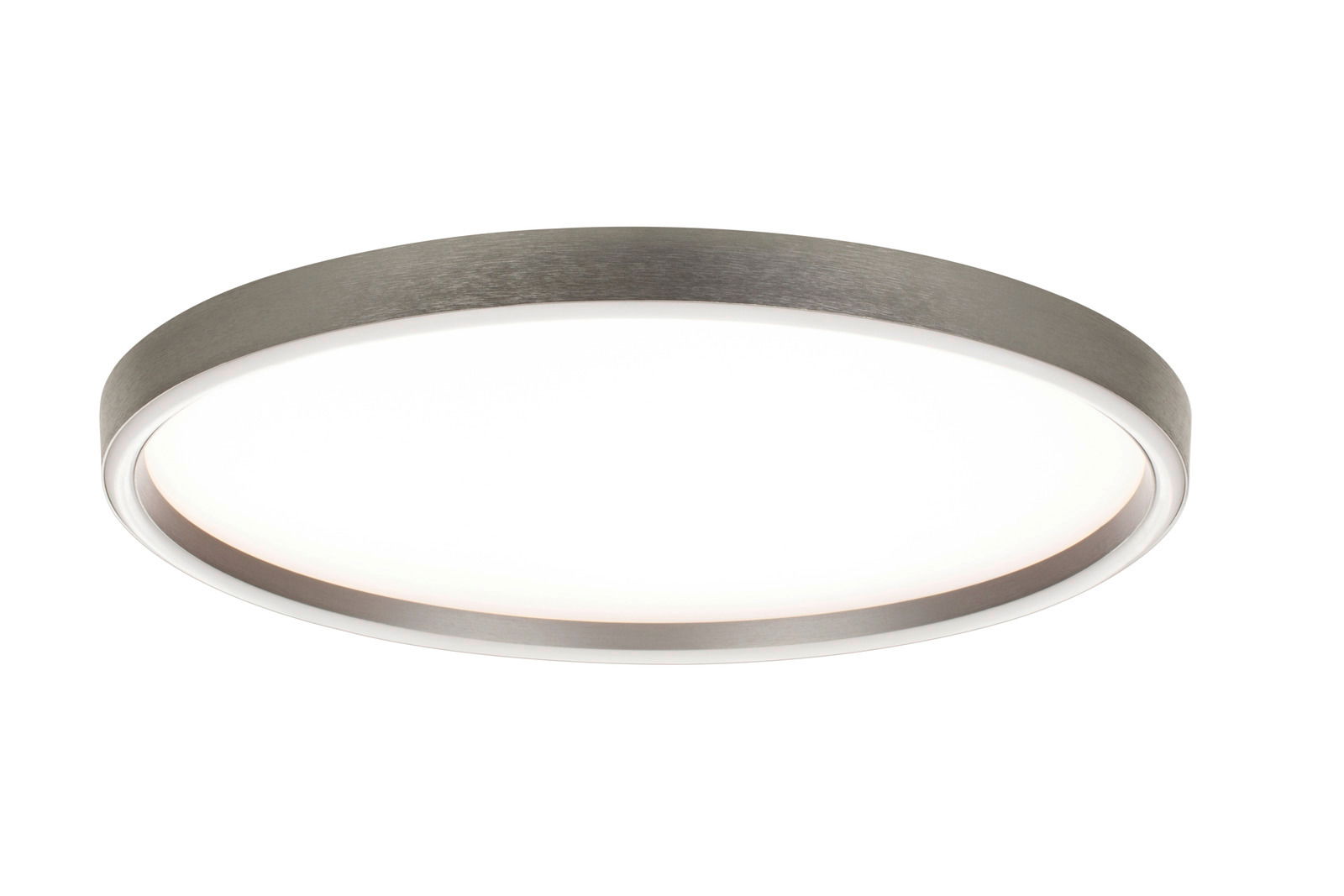 Runde LED-Deckenleuchte in seitlicher Perspektive