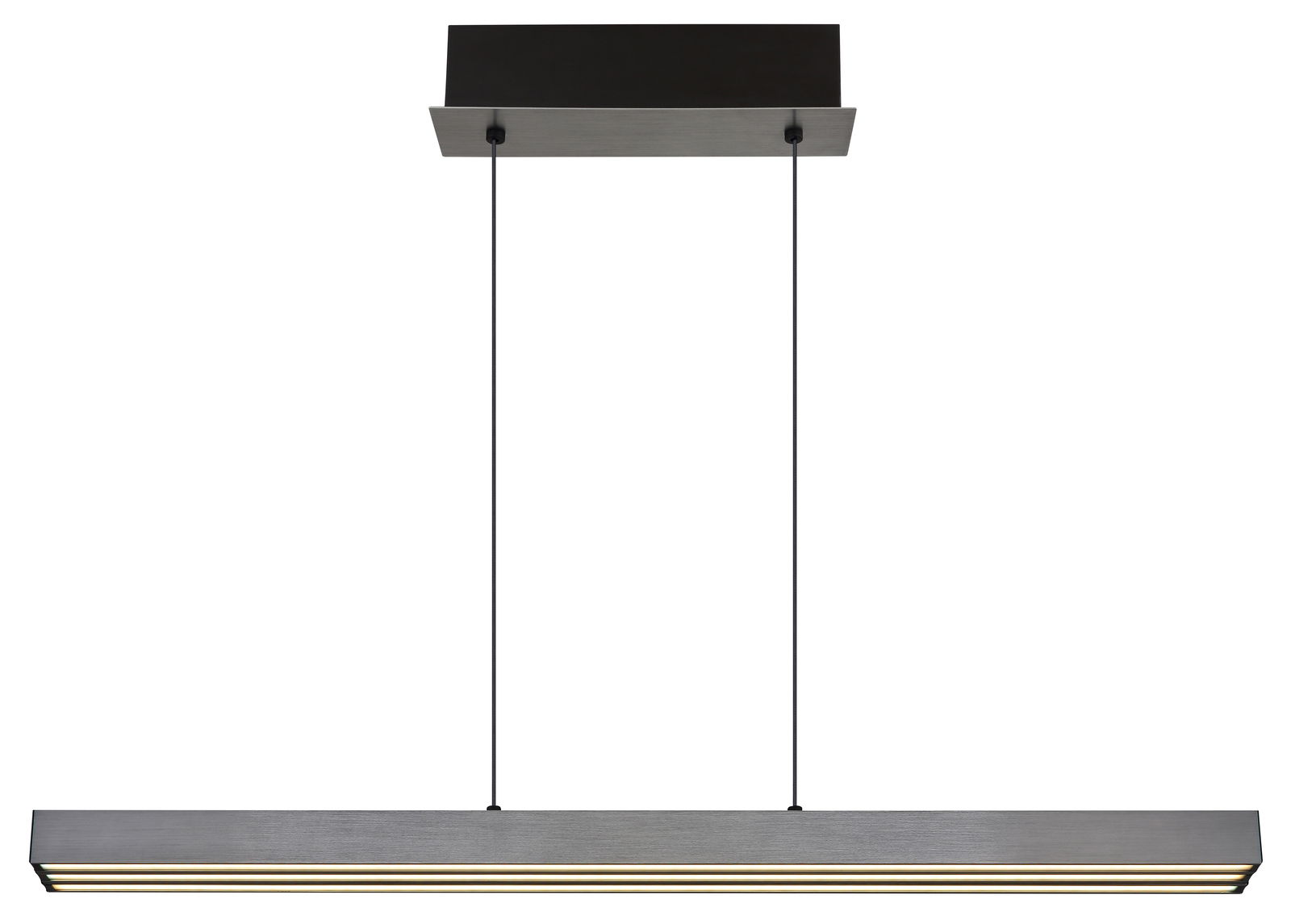 Moderne Hängeleuchte ETHAN von Globo Lighting in rechteckiger Form, aus der Frontalperspektive aufgenommen.
