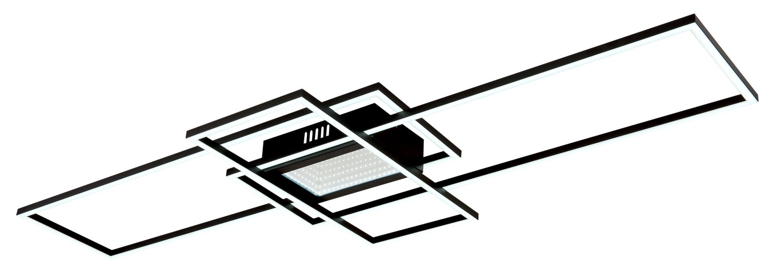 Moderne Deckenleuchte mit geometrischem Design, seitliche Perspektive