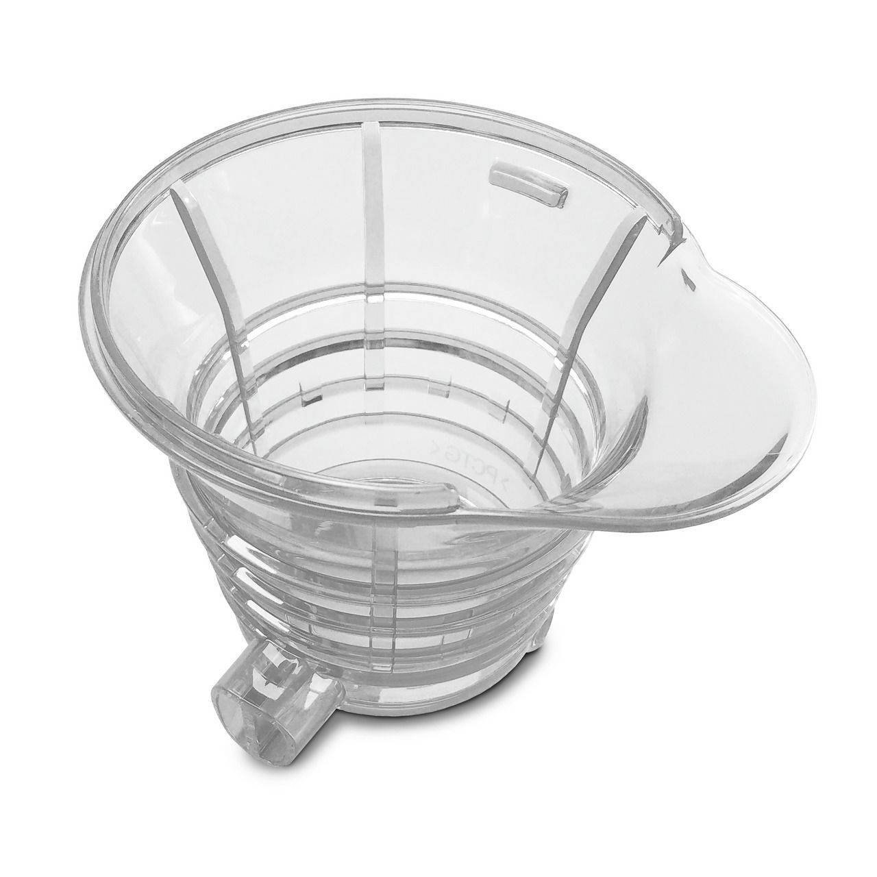 Transparenter Kunststoffbehälter für Slow Juicer, Ansicht von oben