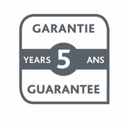 5 Jahre Garantie-Logo in grauer Farbe, Vorderansicht