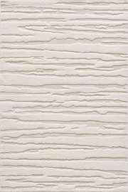 Beige tapijt met een horizontale, reliëfachtige structuur en een subtiel streepmotief, gezien van bovenaf (top-down).