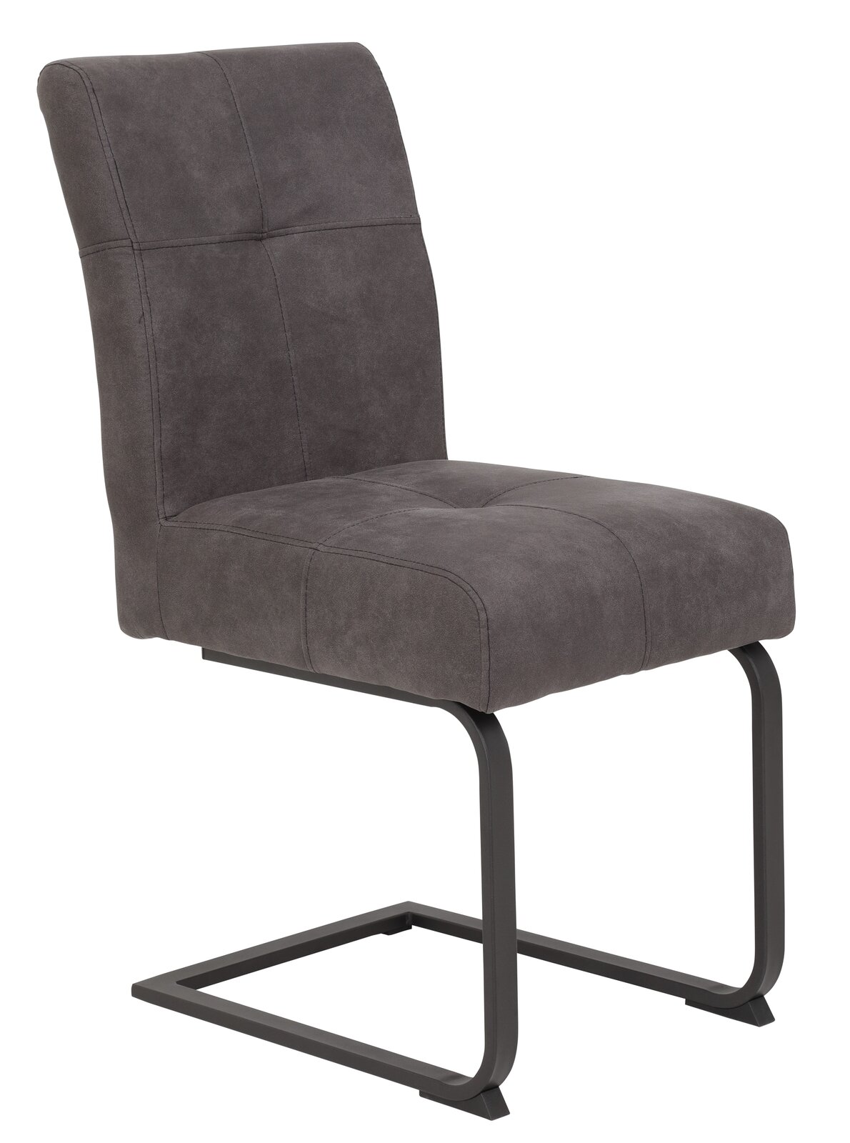 Z2 Schwingstuhl LUISE Moderner Schwingstuhl in Dunkelgrau mit Metallgestell, seitliche Perspektive