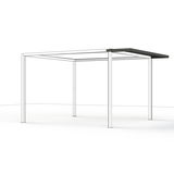 Metallrahmen einer Dacherweiterung, seitliche Perspektive