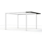 Metallrahmen einer Dacherweiterung, seitliche Perspektive