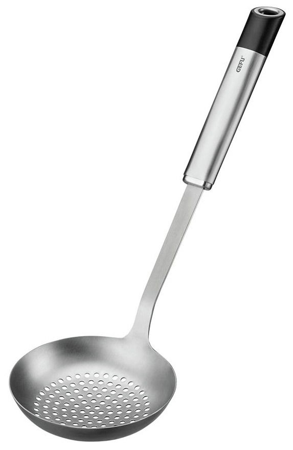 Schaumlöffel PRIMELINE aus Edelstahl, seitliche Perspektive