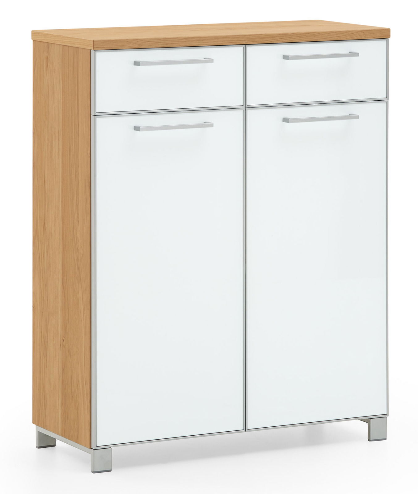 VOSS Schuhkommode SANTINA Schuhkommode aus Holz mit zwei Schubladen und zwei Türen, Frontansicht
