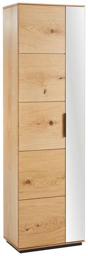 Garderobenschrank aus Holz mit Spiegeltür, seitliche Perspektive