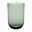 Grüner Longdrinkbecher aus Glas, frontal fotografiert.