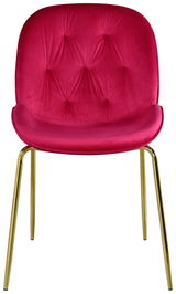 Roter Stuhl mit goldenen Beinen, Frontalansicht