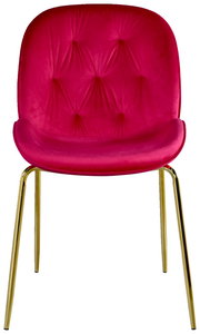 Roter Stuhl mit goldenen Beinen, Frontalansicht