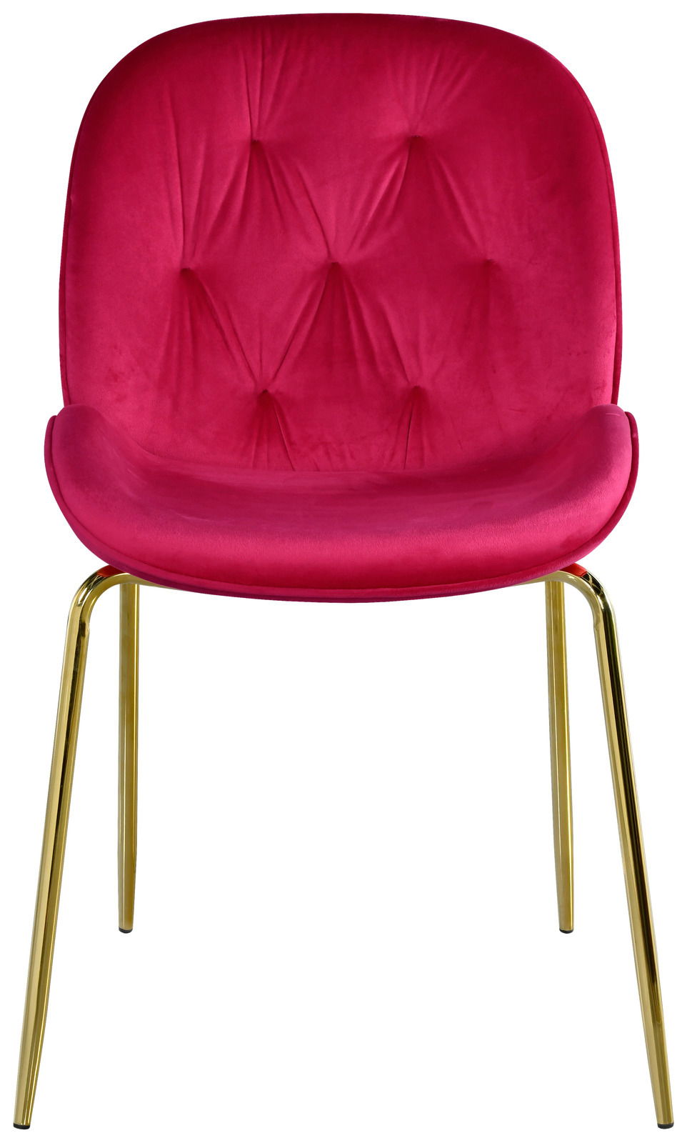 Roter Stuhl mit goldenen Beinen, Frontalansicht