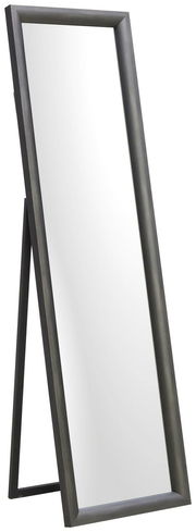 Standspiegel mit schwarzem Rahmen, seitliche Perspektive