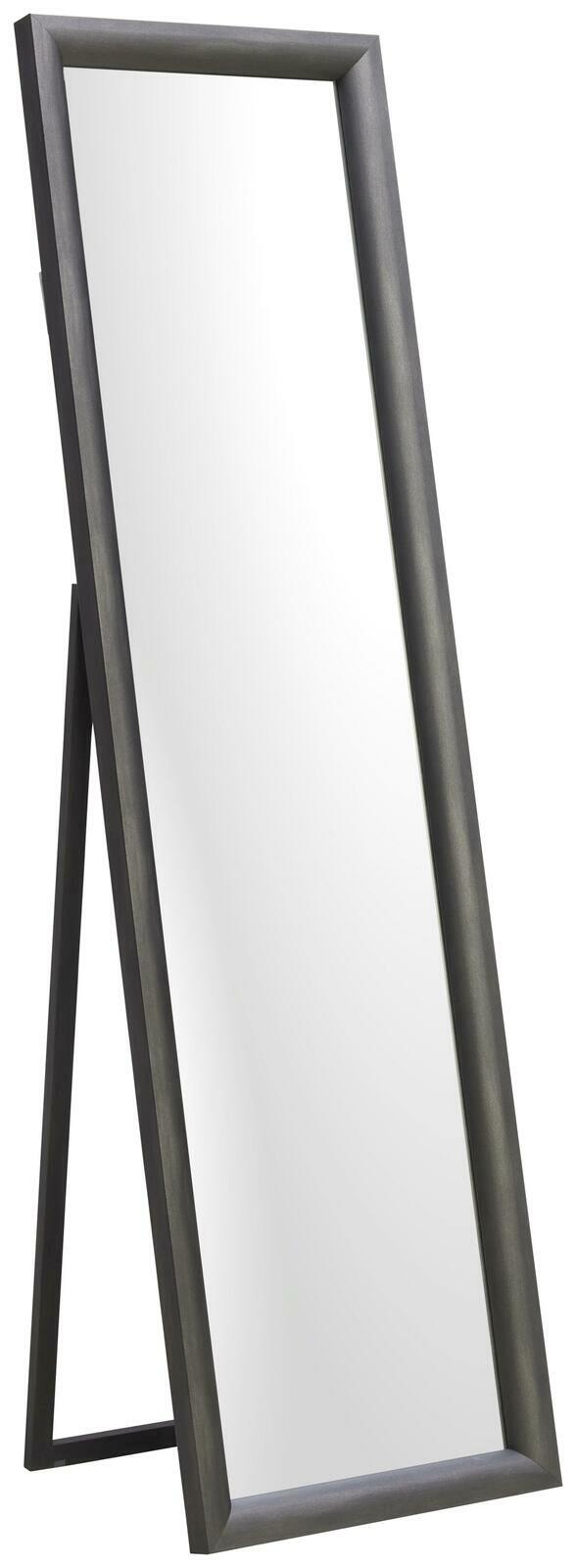 Standspiegel mit schwarzem Rahmen, seitliche Perspektive