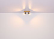 Deckenstrahler aus Metall in Graphit dunkel mit zwei verstellbaren Leuchten, Perspektive von unten