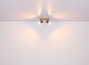 Deckenstrahler aus Metall in Graphit dunkel mit zwei verstellbaren Leuchten, Perspektive von unten