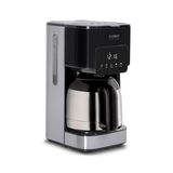 Filterkaffeemaschine mit Edelstahl-Thermoskanne, seitliche Perspektive