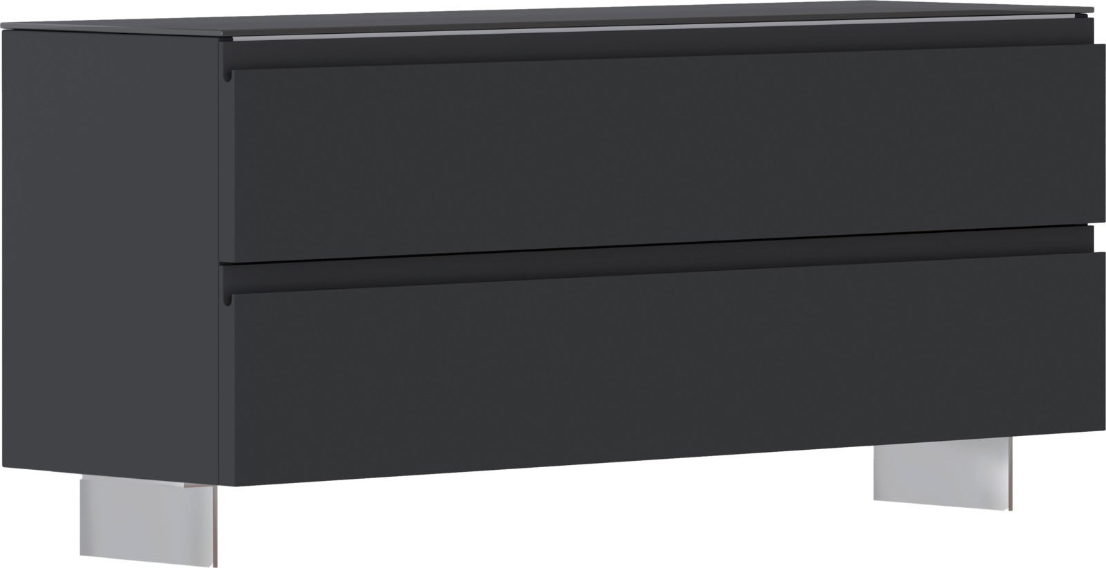 Moderano Garderobenbank LECCO Moderner XL-Hängeschuhschrank in dunklem Design, seitliche Perspektive