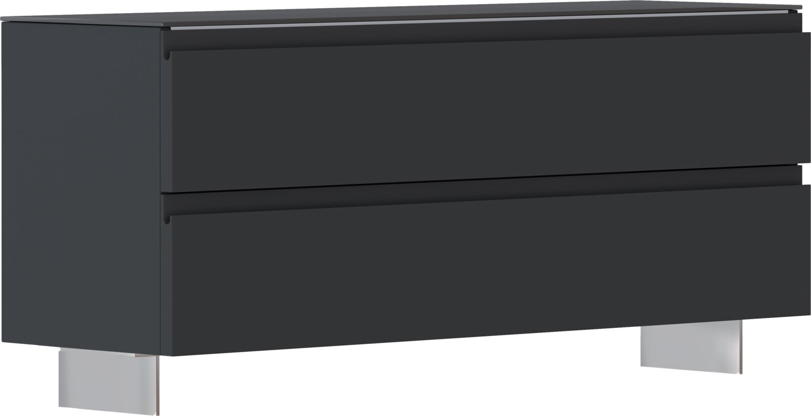 Moderano Garderobenbank LECCO Moderner XL-Hängeschuhschrank in dunklem Design, seitliche Perspektive