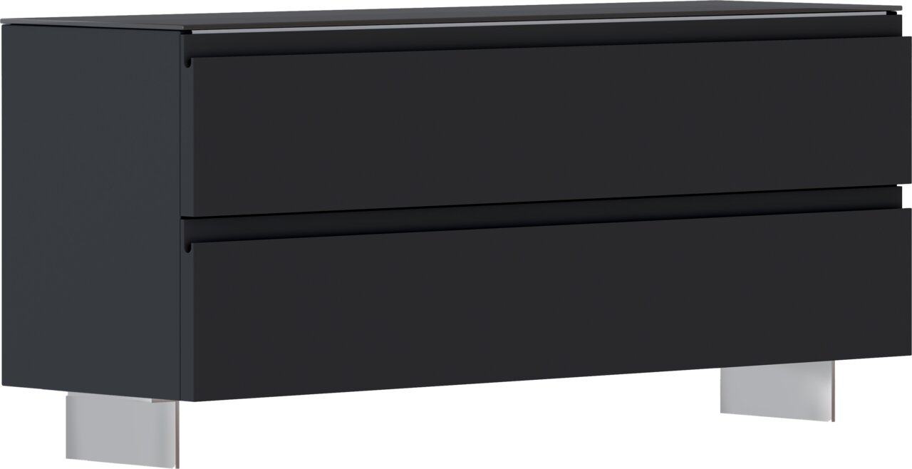 Moderano Garderobenbank LECCO Moderner XL-Hängeschuhschrank in dunklem Design, seitliche Perspektive