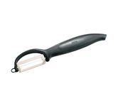 Keramik-Sparschäler Ceramo mit schwarzem Griff, seitliche Perspektive