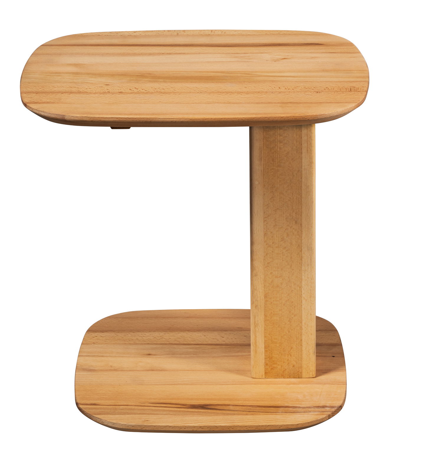 Beistelltisch aus Holz in seitlicher Perspektive