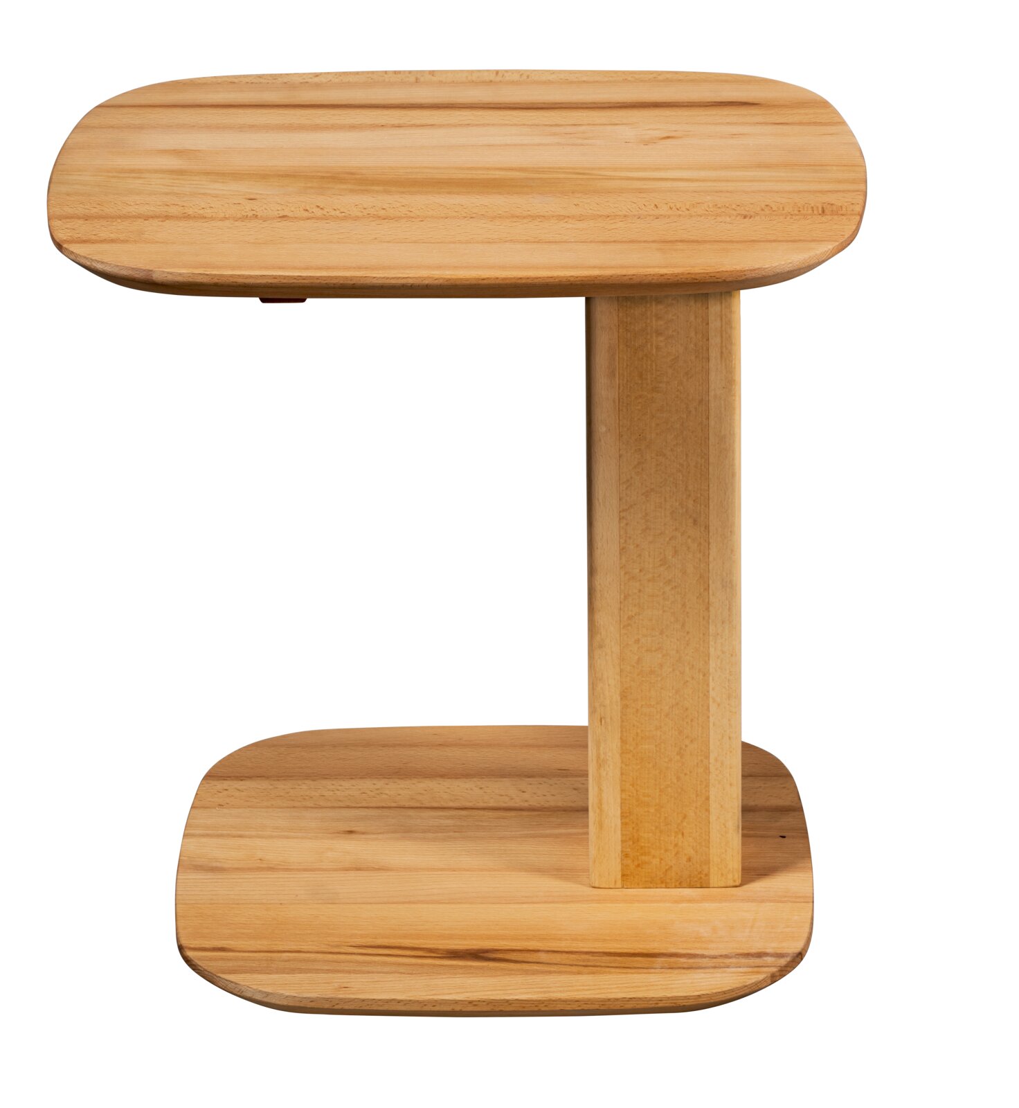 Houten bijzettafel in zijaanzicht