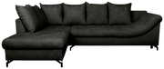 Dunkelgraue Ecksofa mit Ottomane links, Vorderansicht