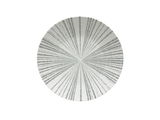 Porzellanteller mit grauem, strahlenförmigem Muster, Draufsicht