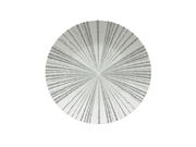 Porzellanteller mit grauem, strahlenförmigem Muster, Draufsicht