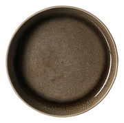 Beilagenteller 17cm in brauner Keramik, Draufsicht
