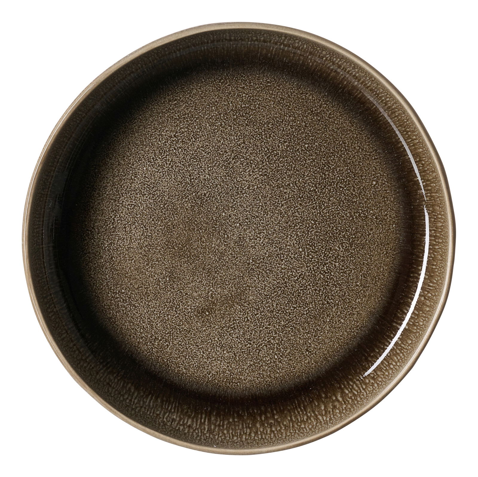 Beilagenteller 17cm in brauner Keramik, Draufsicht