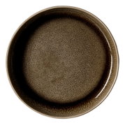 Beilagenteller 17cm in brauner Keramik, Draufsicht
