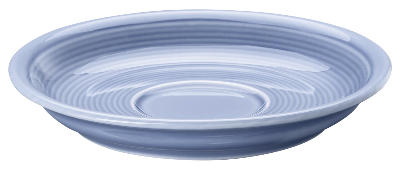 Thomas Koffieschoteltje TREND COLOUR Blaue Kaffee-Untertasse aus Keramik, seitliche Perspektive