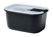 Schwarze Frischhaltedose Easyclip 450 ml mit transparentem Deckel, seitliche Perspektive