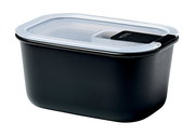 Schwarze Frischhaltedose Easyclip 450 ml mit transparentem Deckel, seitliche Perspektive