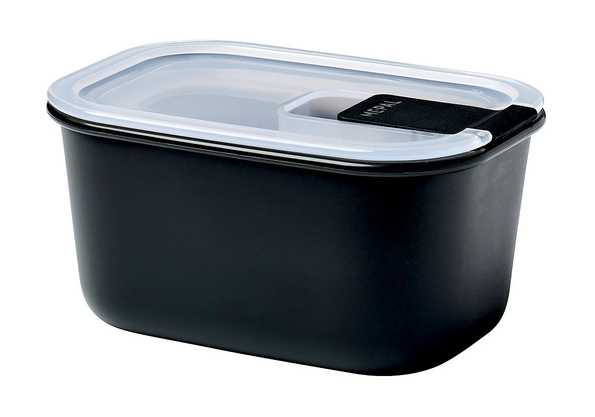 Mepal Frischhaltedose Nordic black EASYCLIP Schwarze Frischhaltedose Easyclip 450 ml mit transparentem Deckel, seitliche Perspektive