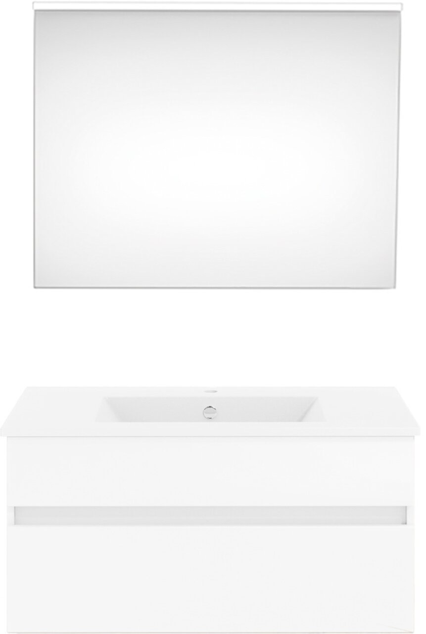 Puris Badkombination GET2YOU 21 Moderne Badkombination mit Spiegel und Waschbecken, Frontalansicht