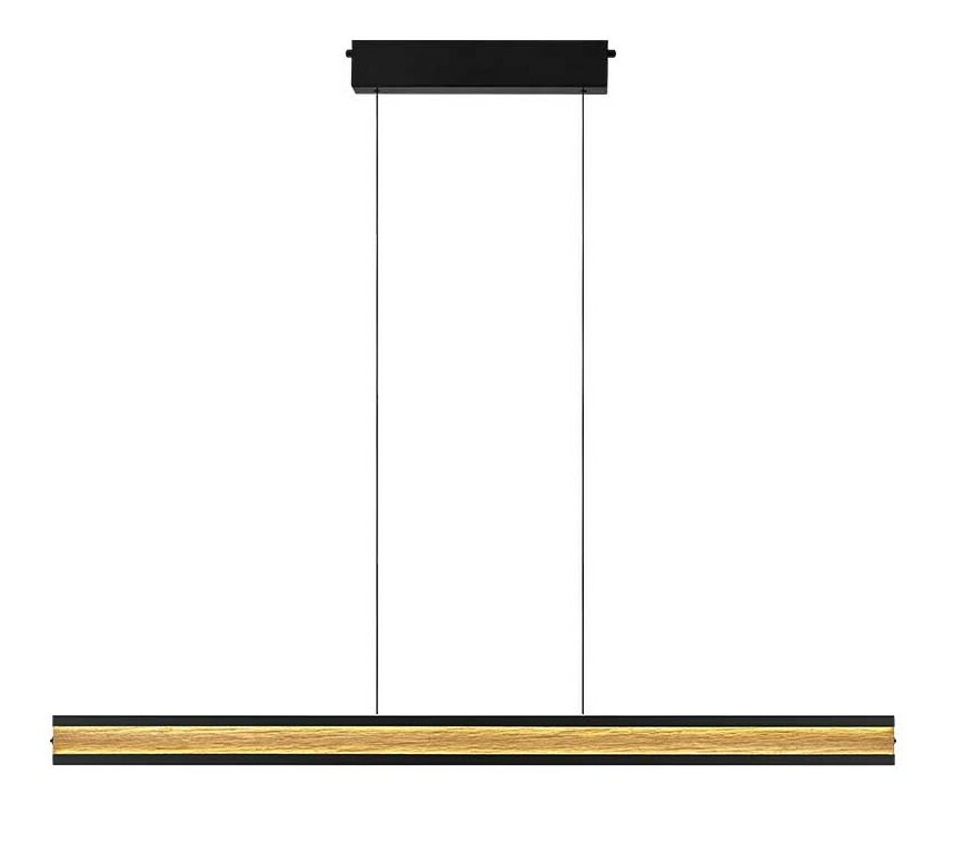 Buschwerk LED-hanglamp HELOISE Moderne LED-Pendelleuchte mit Holzoptik, frontal betrachtet