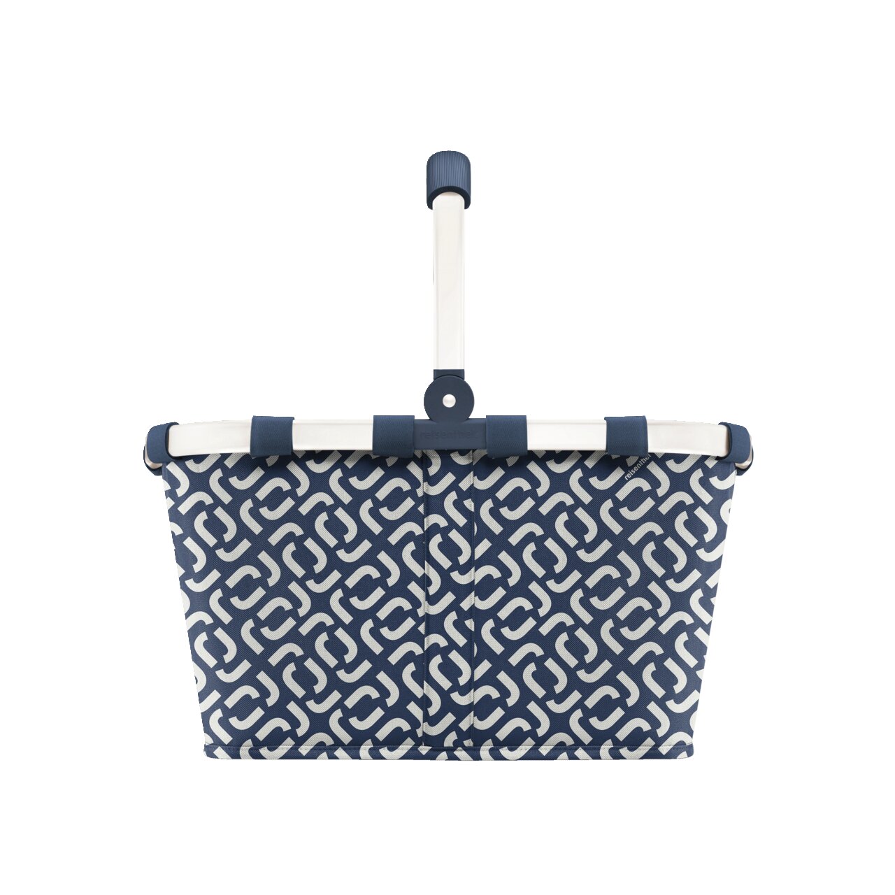 Draagtas met blauw-wit patroon, vooraanzicht