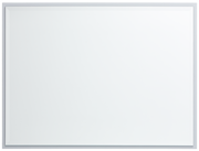Rechteckiger, breiter Spiegel in Frontalansicht mit schmalem Rahmen.