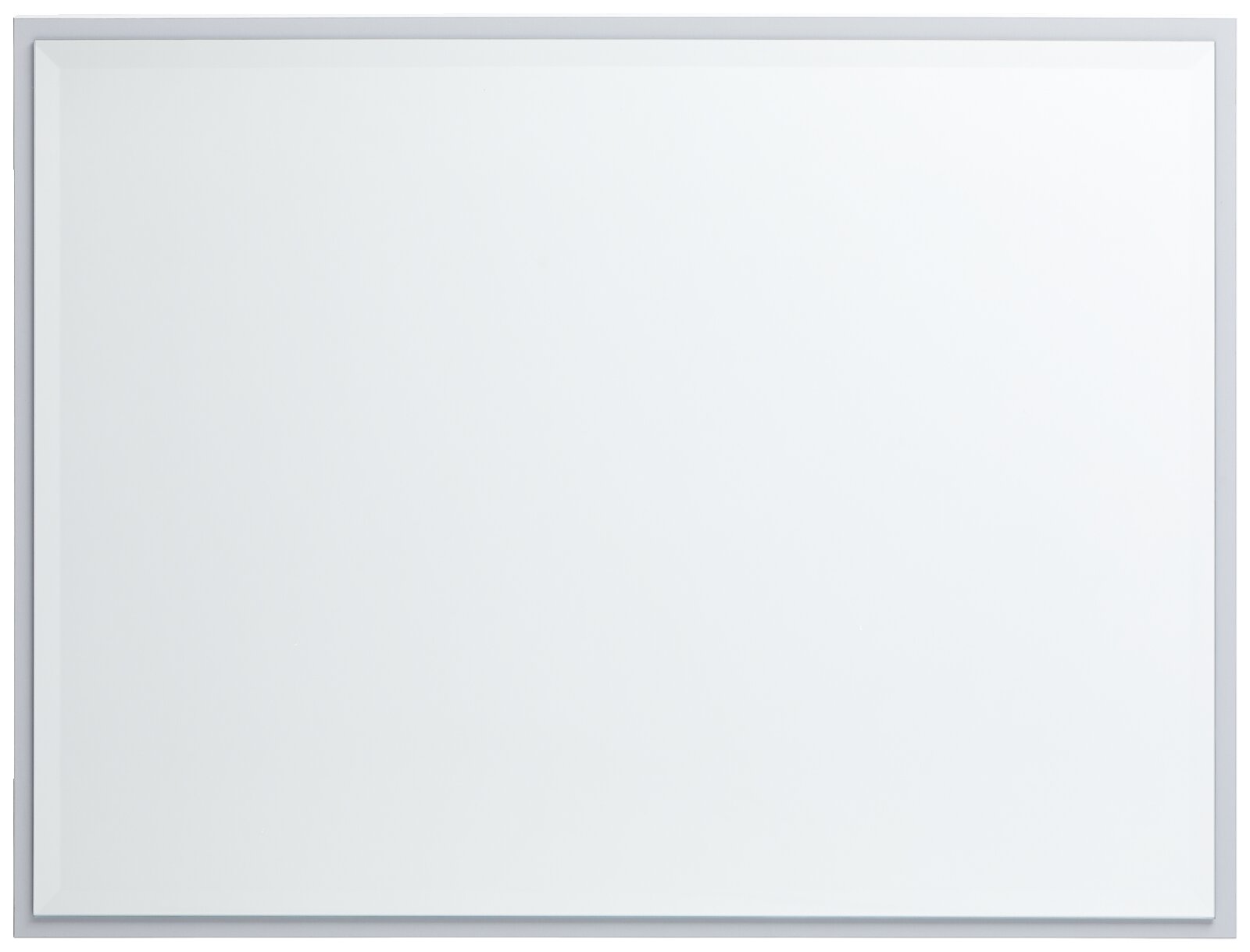 Rechteckiger, breiter Spiegel in Frontalansicht mit schmalem Rahmen.