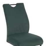 Grüner Schwingstuhl XORA GONZO mit geripptem Stoffbezug, seitliche Perspektive