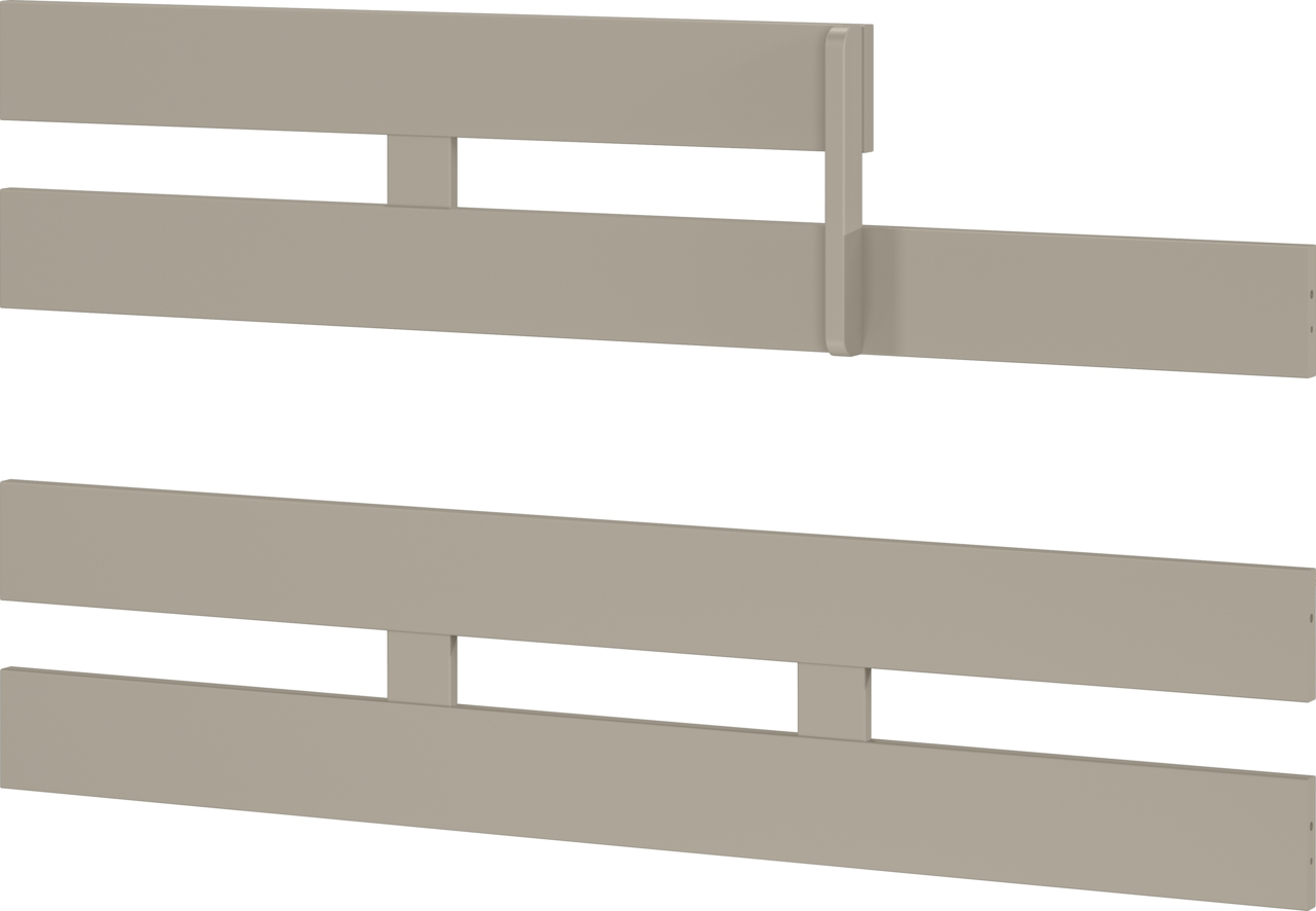 Germania Sicherheitsset Juniorbett TOMINO Sicherheitsset für Juniorbett in seitlicher Perspektive, bestehend aus zwei parallel verlaufenden, horizontalen Streben in neutraler Farbe.
